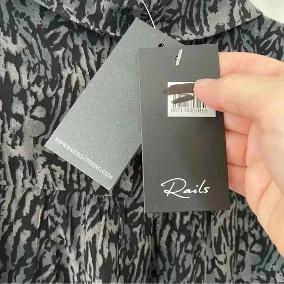 NWT Rails Beatrice Midi Dress Charcoal Abstract Animal Print size XS - Picture 11 of 16